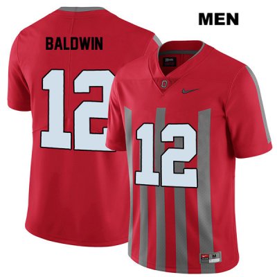 Men's NCAA Ohio State Buckeyes Matthew Baldwin #12 College Stitched Elite Authentic Nike Red Football Jersey ZG20V13BQ